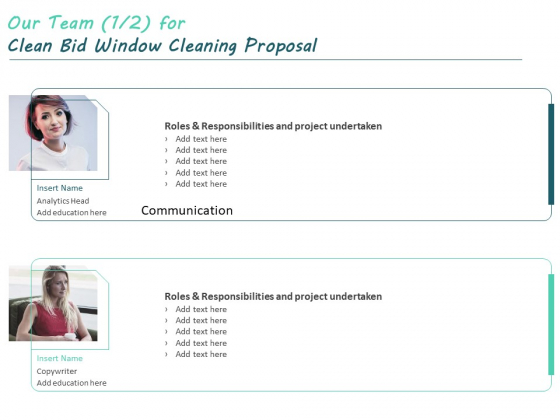 Our Team For Clean Bid Window Cleaning Proposal Communication Ppt Infographic Template Themes PDF Our Team For Clean Bid Window Cleaning Proposal Communication Ppt Infographic Template Themes PDF