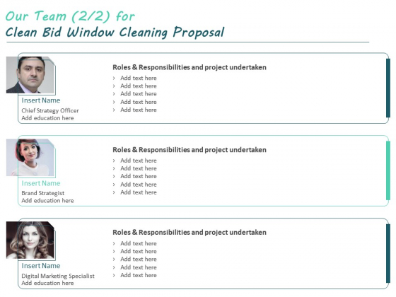 Our Team For Clean Bid Window Cleaning Proposal Ppt Outline File Formats Our Team For Clean Bid Window Cleaning Proposal Ppt Outline File Formats