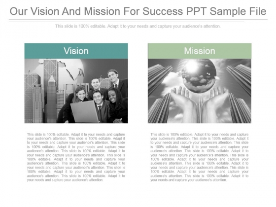 Our Vision And Mission For Success Ppt Sample File Our Vision And Mission For Success Ppt Sample File