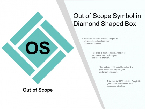 Out Of Scope Symbol In Diamond Shaped Box Ppt PowerPoint Presentation Summary Structure