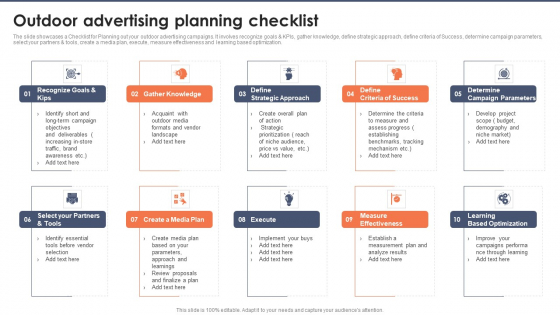 Outdoor Advertising Planning Checklist Designs PDF