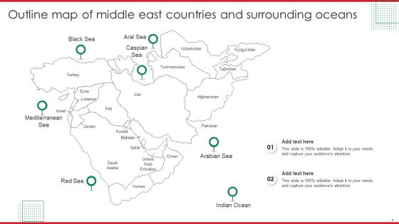 Outline Map Of Middle East Countries And Surrounding Oceans Information PDF