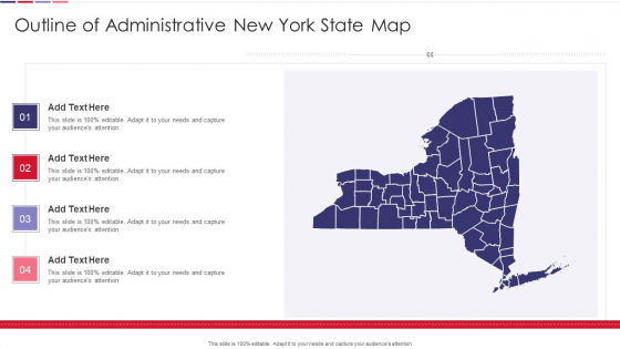 Outline Of Administrative New York State Map Template PDF