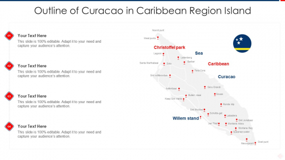 Outline Of Curacao In Caribbean Region Island Mockup PDF