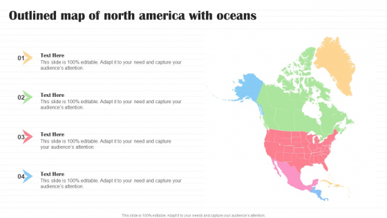 Outlined Map Of North America With Oceans Structure PDF