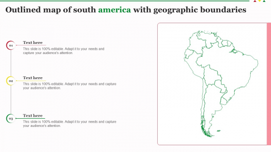Outlined Map Of South America With Geographic Boundaries Infographics PDF