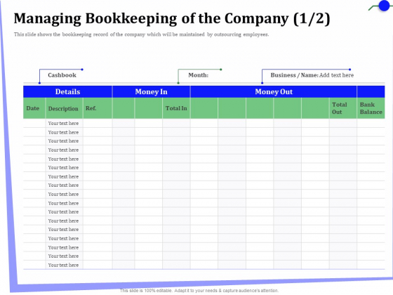 Outsourcing Of Finance And Accounting Processes Managing Bookkeeping Of The Company Month Clipart PDF