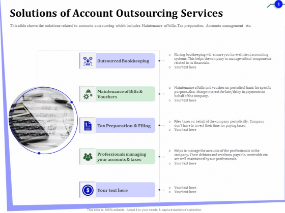 Outsourcing Of Finance And Accounting Processes Solutions Of Account Outsourcing Services Template PDF