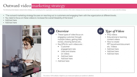 Outward Video Marketing Strategy Action Plan Playbook For Influencer Reel Marketing Infographics PDF
