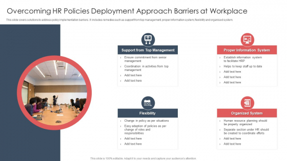 Overcoming Hr Policies Deployment Approach Barriers At Workplace Brochure PDF