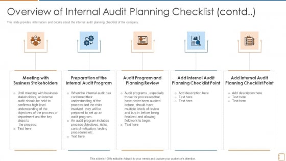 Overview Of Internal Audit Planning Checklist Business Ppt Inspiration PDF