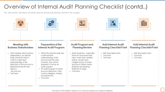 Overview Of Internal Audit Planning Checklist Business Ppt Inspiration PDF Overview Of Internal Audit Planning Checklist Business Ppt Inspiration PDF