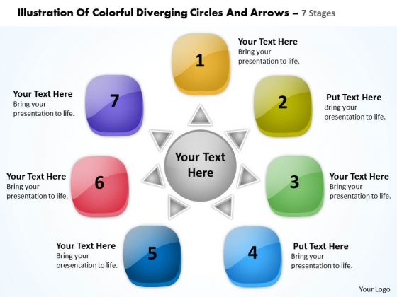 Of Colorful Diverging Circles And Arrows 7 Stages Pie Network PowerPoint Templates Of Colorful Diverging Circles And Arrows 7 Stages Pie Network PowerPoint Templates