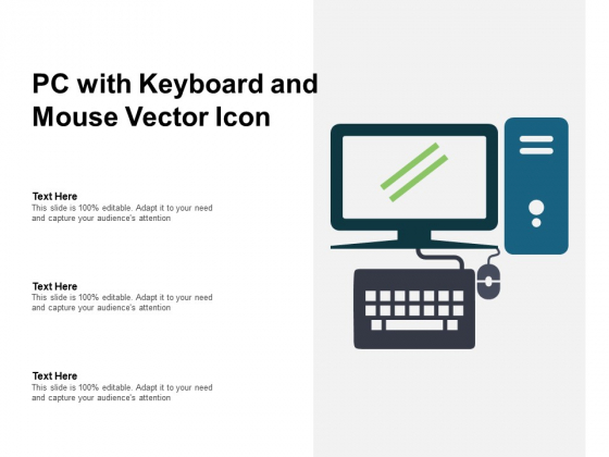 PC With Keyboard And Mouse Vector Icon Ppt Powerpoint Presentation Inspiration Deck