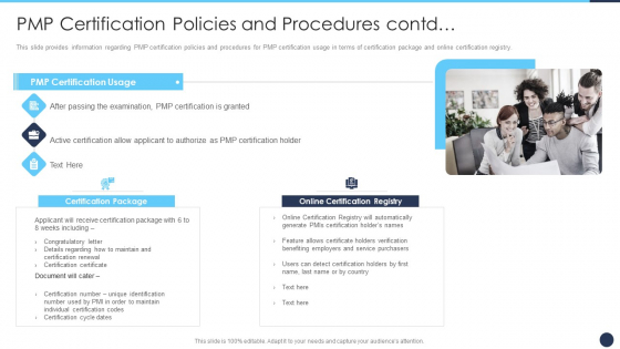 PMP Certification Policies And Procedures Contd Ppt Deck PDF