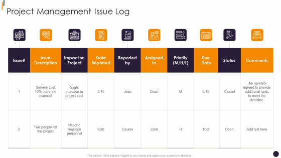 PMP Tools Project Management Issue Log Guidelines PDF PMP Tools Project Management Issue Log Guidelines PDF