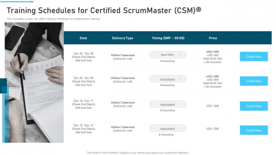 PSM Training Proposal IT Training Schedules For Certified Scrummaster CSM Brochure PDF PSM Training Proposal IT Training Schedules For Certified Scrummaster CSM Brochure PDF