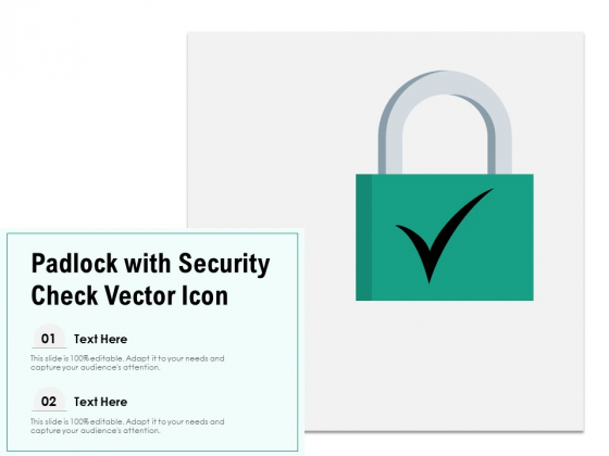Padlock With Security Check Vector Icon Ppt PowerPoint Presentation Icon Backgrounds PDF