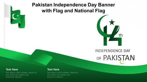 Pakistan Independence Day Banner With Flag And National Flag Ppt PowerPoint Presentation Gallery Icons PDF