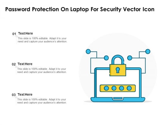 Password Protection On Laptop For Security Vector Icon Ppt PowerPoint Presentation Gallery Slide Download PDF