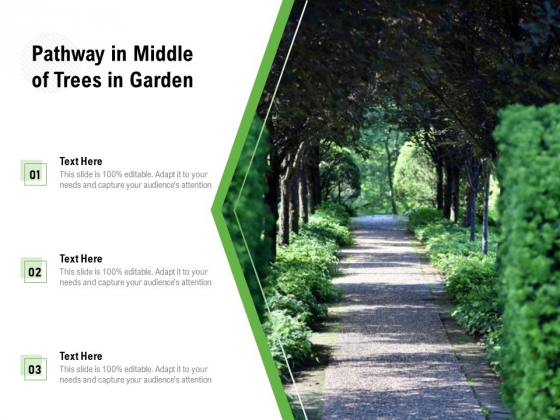 Pathway In Middle Of Trees In Garden Ppt PowerPoint Presentation File Formats PDF