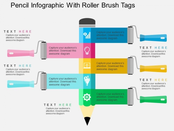 Pencil Infographic With Roller Brush Tags Powerpoint Templates Pencil Infographic With Roller Brush Tags Powerpoint Templates