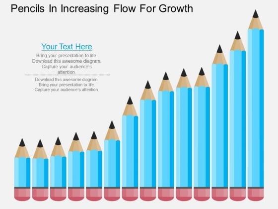 Pencils In Incresaing Flow For Growth Powerpoint Template Pencils In Incresaing Flow For Growth Powerpoint Template