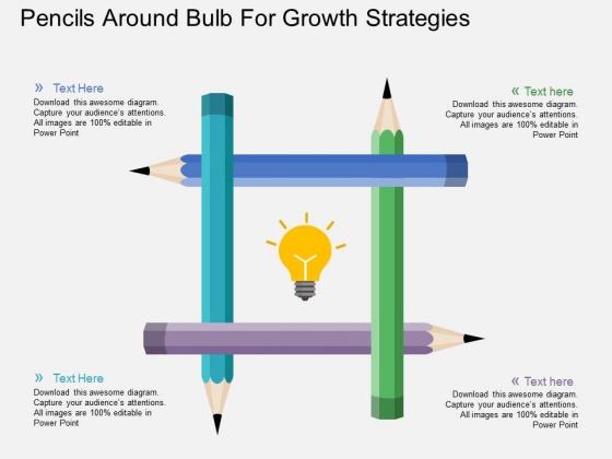 Pencils Round Bulb For Growth Strategies Powerpoint Template Pencils Round Bulb For Growth Strategies Powerpoint Template