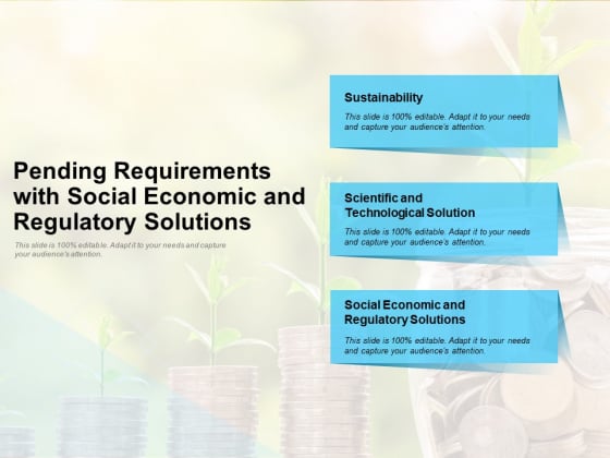 Pending Requirements With Social Economic And Regulatory Solutions Ppt PowerPoint Presentation Gallery Background Designs PDF Pending Requirements With Social Economic And Regulatory Solutions Ppt PowerPoint Presentation Gallery Background Designs PDF