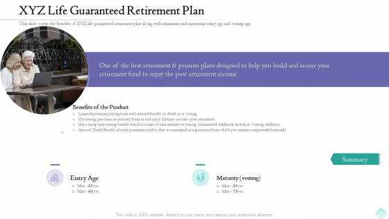 Pension Planner XYZ Life Guaranteed Retirement Plan Download PDF Pension Planner XYZ Life Guaranteed Retirement Plan Download PDF