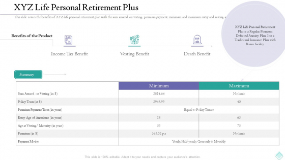Pension Planner XYZ Life Personal Retirement Plus Clipart PDF