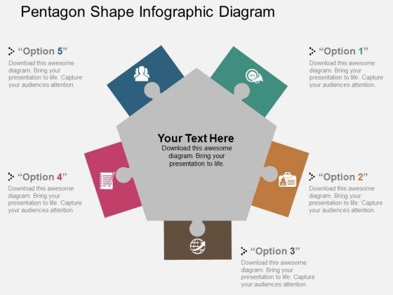 Pentagon Shape Infographic Diagram Powerpoint Template
