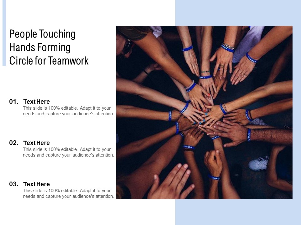 People Touching Hands Forming Circle For Teamwork Ppt PowerPoint Presentation Summary Clipart Images