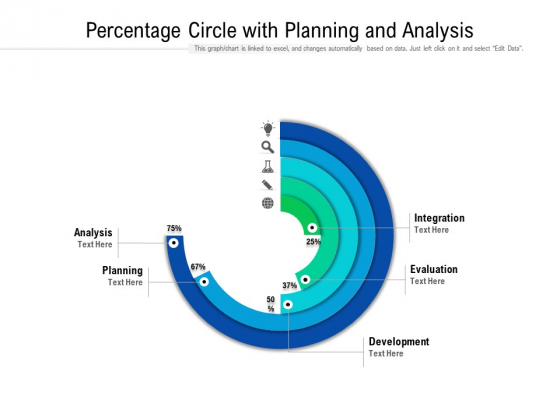 Percentage Circle With Planning And Analysis Ppt PowerPoint Presentation File Background PDF