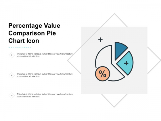 Percentage Value Comparison Pie Chart Icon Ppt PowerPoint Presentation Model Clipart Images