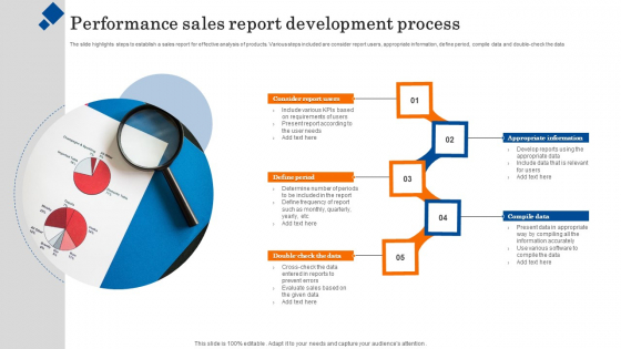 Performance Sales Report Development Process Portrait PDF
