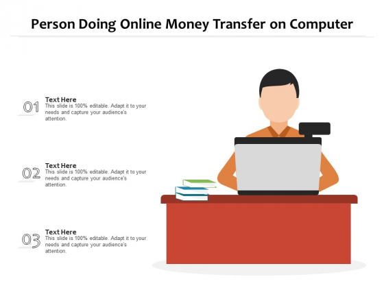 Person Doing Online Money Transfer On Computer Ppt PowerPoint Presentation Gallery Guidelines PDF