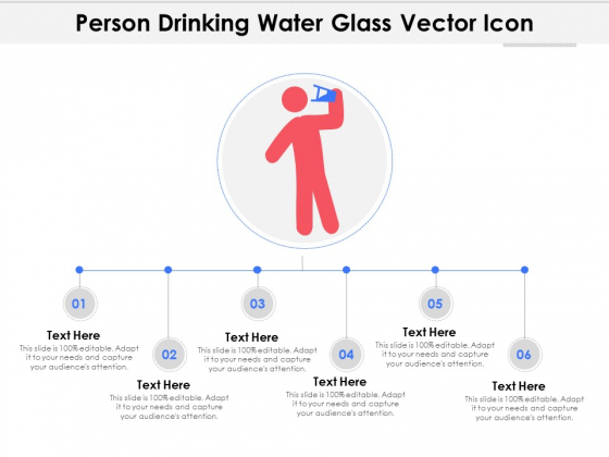 Person Drinking Water Glass Vector Icon Ppt PowerPoint Presentation File Brochure PDF