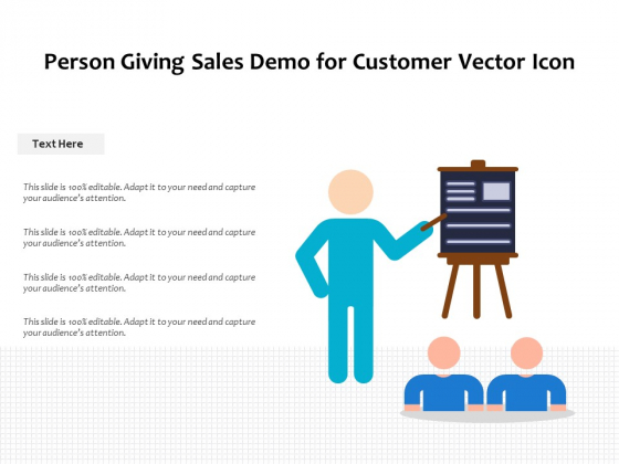 Person Giving Sales Demo For Customer Vector Icon Ppt PowerPoint Presentation File Themes PDF