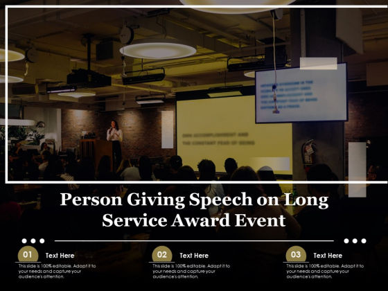 Person Giving Speech On Long Service Award Event Ppt PowerPoint Presentation Gallery Guide PDF
