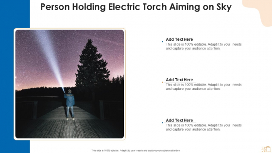 Person Holding Electric Torch Aiming On Sky Ideas PDF
