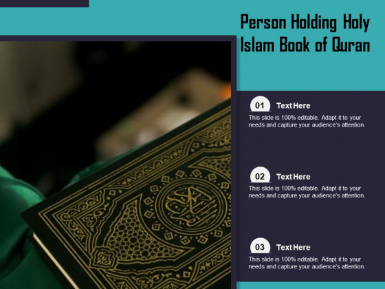 Person Holding Holy Islam Book Of Quran Ppt PowerPoint Presentation Layouts Design Ideas PDF Person Holding Holy Islam Book Of Quran Ppt PowerPoint Presentation Layouts Design Ideas PDF