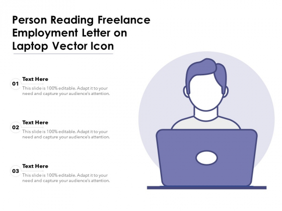 Person Reading Freelance Employment Letter On Laptop Vector Icon Ppt PowerPoint Presentation Gallery Graphics Example PDF