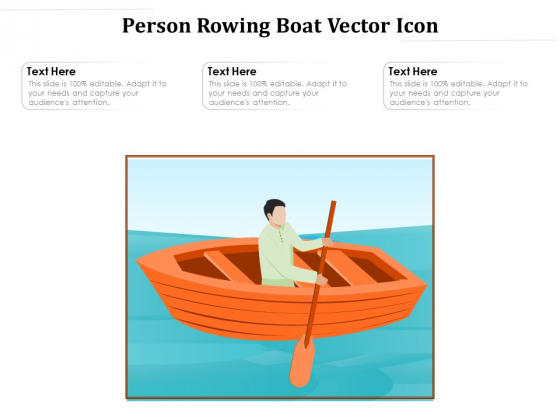 Person Rowing Boat Vector Icon Ppt PowerPoint Presentation File Infographic Template PDF