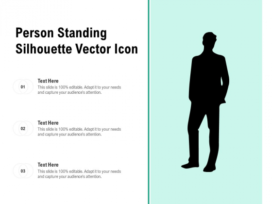 Person Standing Silhouette Vector Icon Ppt PowerPoint Presentation Gallery Information PDF