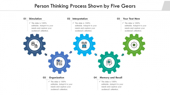 Person Thinking Process Shown By Five Gears Ppt PowerPoint Presentation Gallery Background PDF Person Thinking Process Shown By Five Gears Ppt PowerPoint Presentation Gallery Background PDF