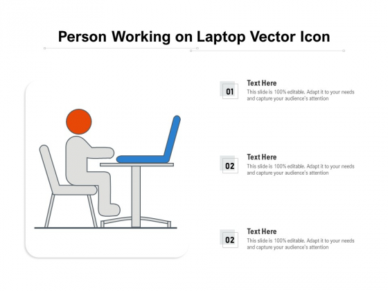 Person Working On Laptop Vector Icon Ppt PowerPoint Presentation Icon Diagrams PDF