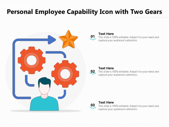 Personal Employee Capability Icon With Two Gears Ppt PowerPoint Presentation Gallery Layout PDF