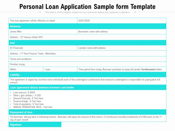 Personal Loan Application Sample Form Template Ppt PowerPoint Presentation File Templates PDF Personal Loan Application Sample Form Template Ppt PowerPoint Presentation File Templates PDF