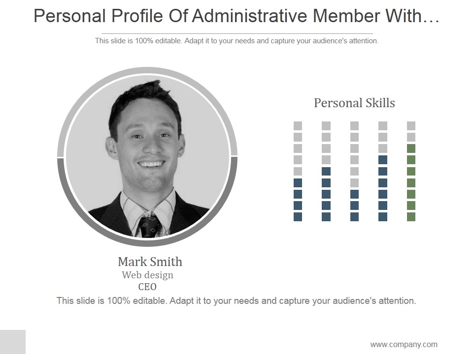 Personal Profile Of Administrative Member With Description Ppt PowerPoint Presentation Layout